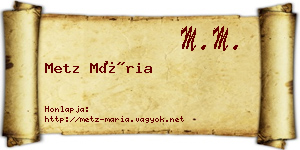 Metz Mária névjegykártya